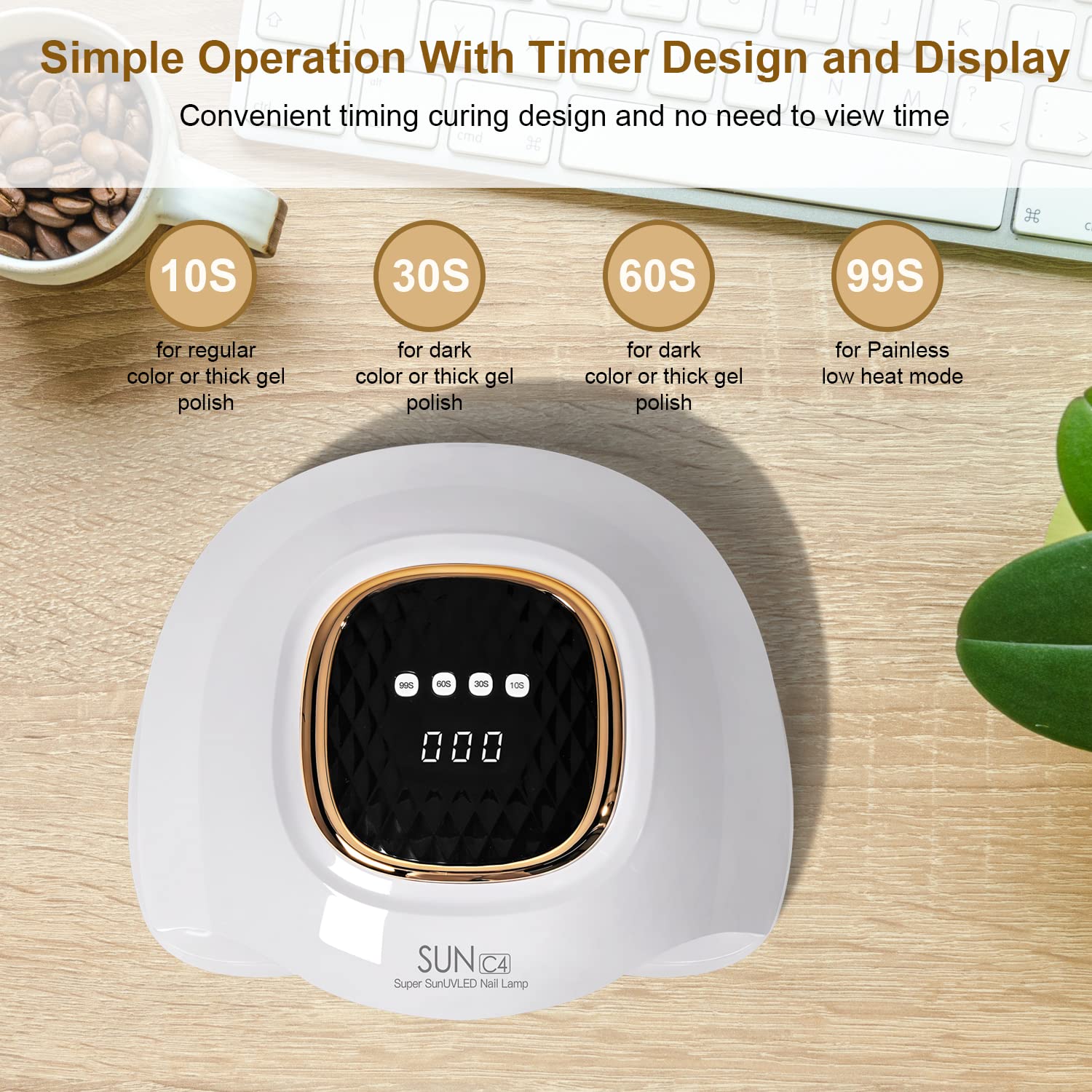 MIRAGE LAYON UV Nail Lamp - Fast Drying, Powerful & Efficient LED Nail Lamp with 4 Timing Settings & Infrared Automatic Sensor Professional UV Light for Home Salon Nail Art Tools - Image 2