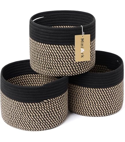 Santa Barbara Design Studio Jute-Aufbewahrungskorb – 15,2 Cm, Schwarz/natur, Für Deko & Organisation