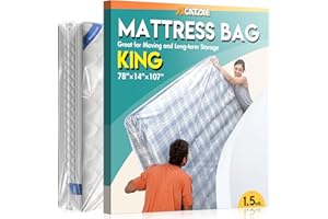 AXGATOXE Plastic Mattress Bag for Moving Storage, Waterproof Mattress Cover, Mattress Protector for Moving Supplies - King Size (1.5MIL)
