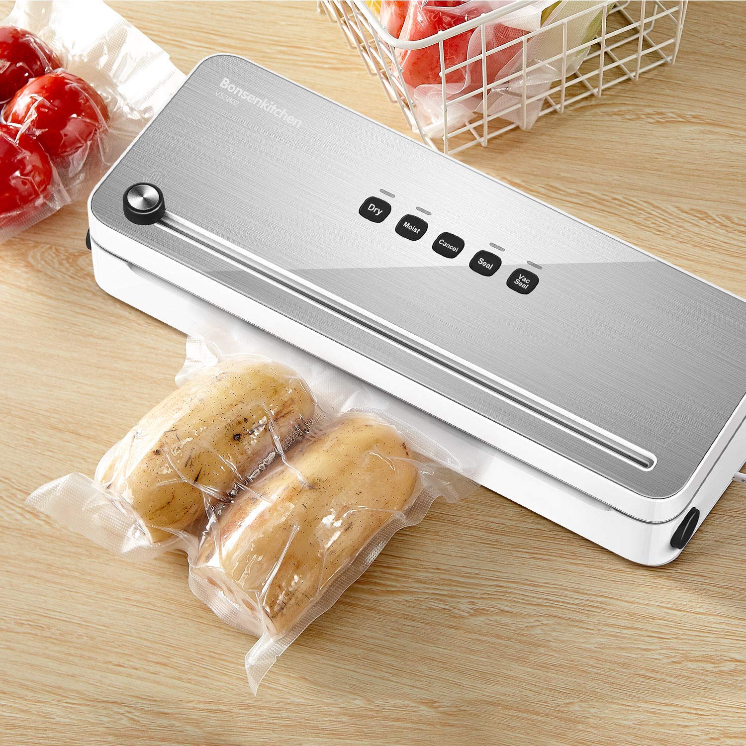 Bonsenkitchen Vacuum Food Sealer Rolls Bags 2 Packs 20 X 600 Cm Storage