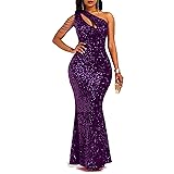 Cololura Women Sequin Elegant Sexy One Shoulder