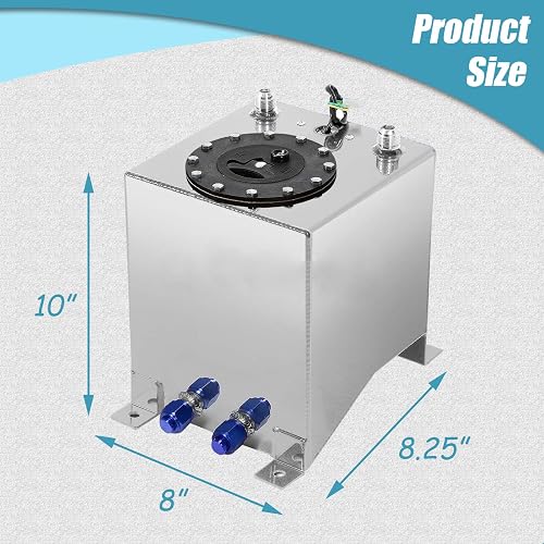 thumbnail image 2 of 5 Gallon Polished Aluminum Fuel Cell Gas Tank With Level Sender – Drift/Racing Street Legal 2 of 3