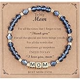 Kivosliviz Mom Bracelets for Women from Son and Daughter Birthday Jewelry on Wedding Day Gifts Mom Bead Bracelet