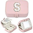 Parima Wedding Gifts for Women, Travel Jewelry Box, Bridal Shower Gifts, Bridesmaid Gifts for Wedding Day Bride Gifts, Bridesmaid Proposal Gifts, Wedding Gifts, Travel Jewelry Case - Letter S, Pink