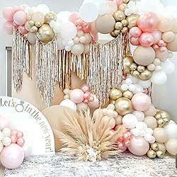 RUBFAC 129pcs Ivory white Balloons Different Sizes