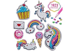 Innofans Diamond Painting Stickers Kit for Kids - Diamond Art for Kids with 27 Cute Water Bottle Stickers & 3 Keychains, Kids Crafts, Crafts Kits for Kids Ages 4-8, Crafts for Girls Ages 6-8, 8-12
