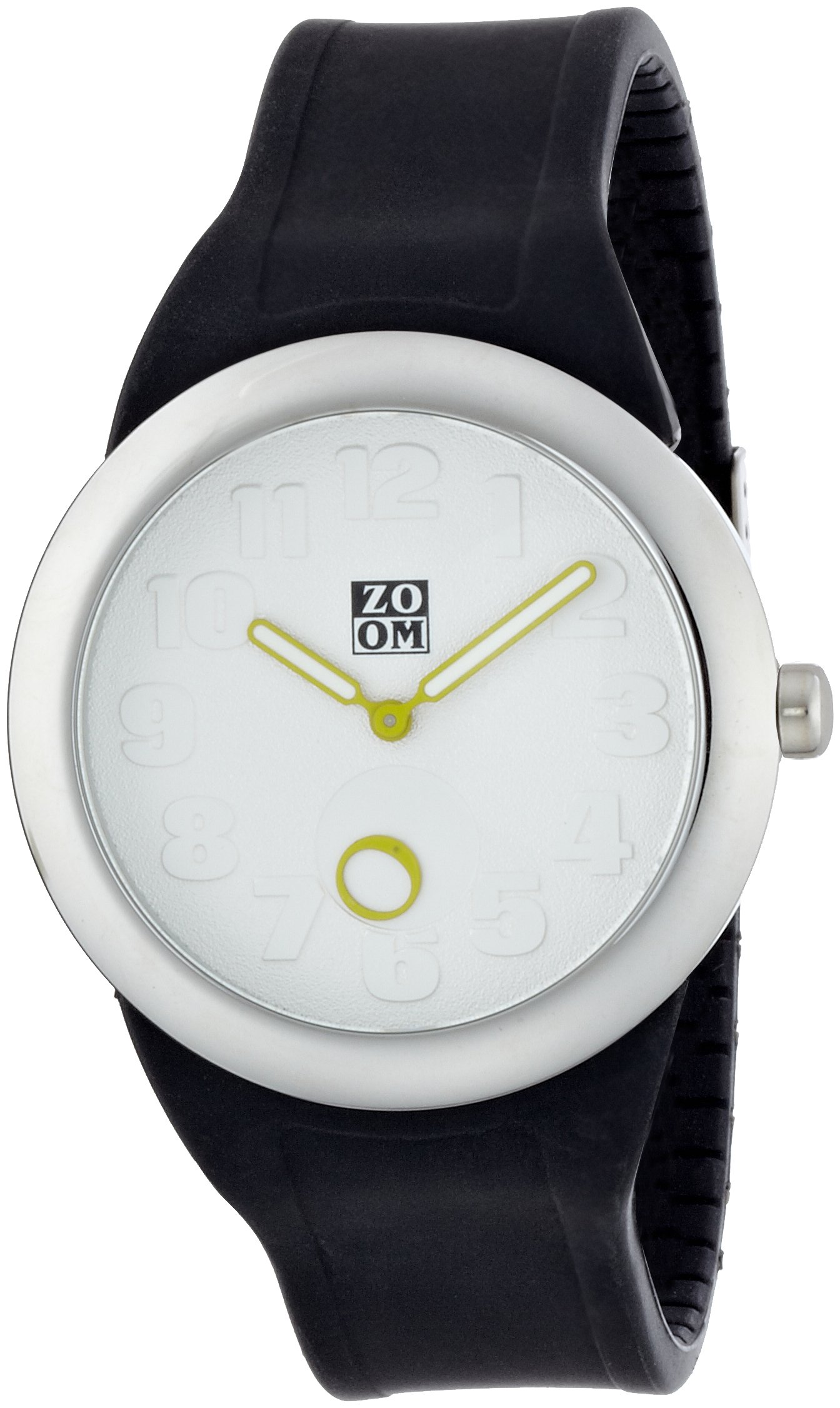 Zoom Sunday White Dial Black Rubber Strap Gents Watch ZM.3755M.9501