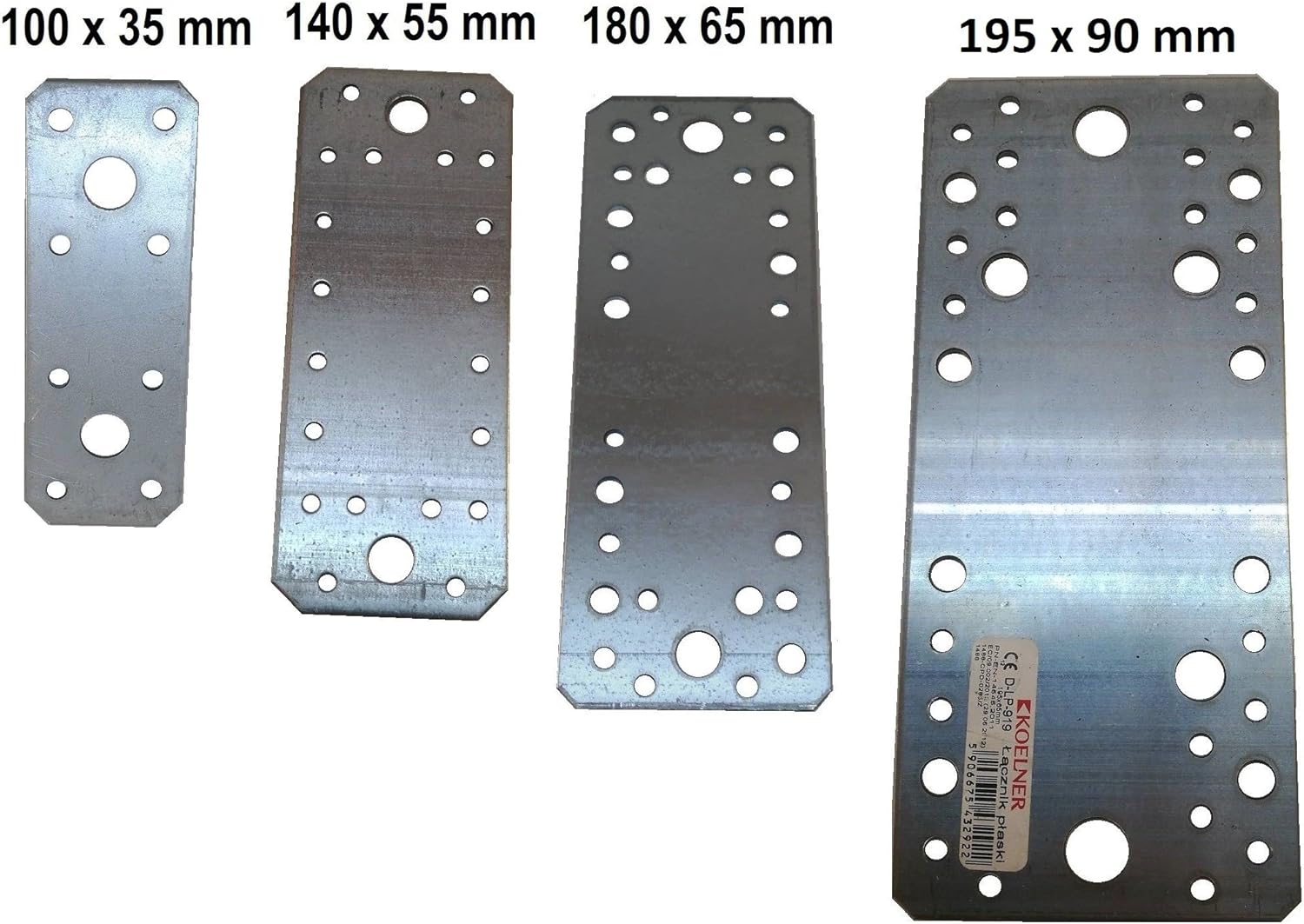 Heavy Duty Straight GALVANISED Steel Bracket Perforated Flat Join Plate