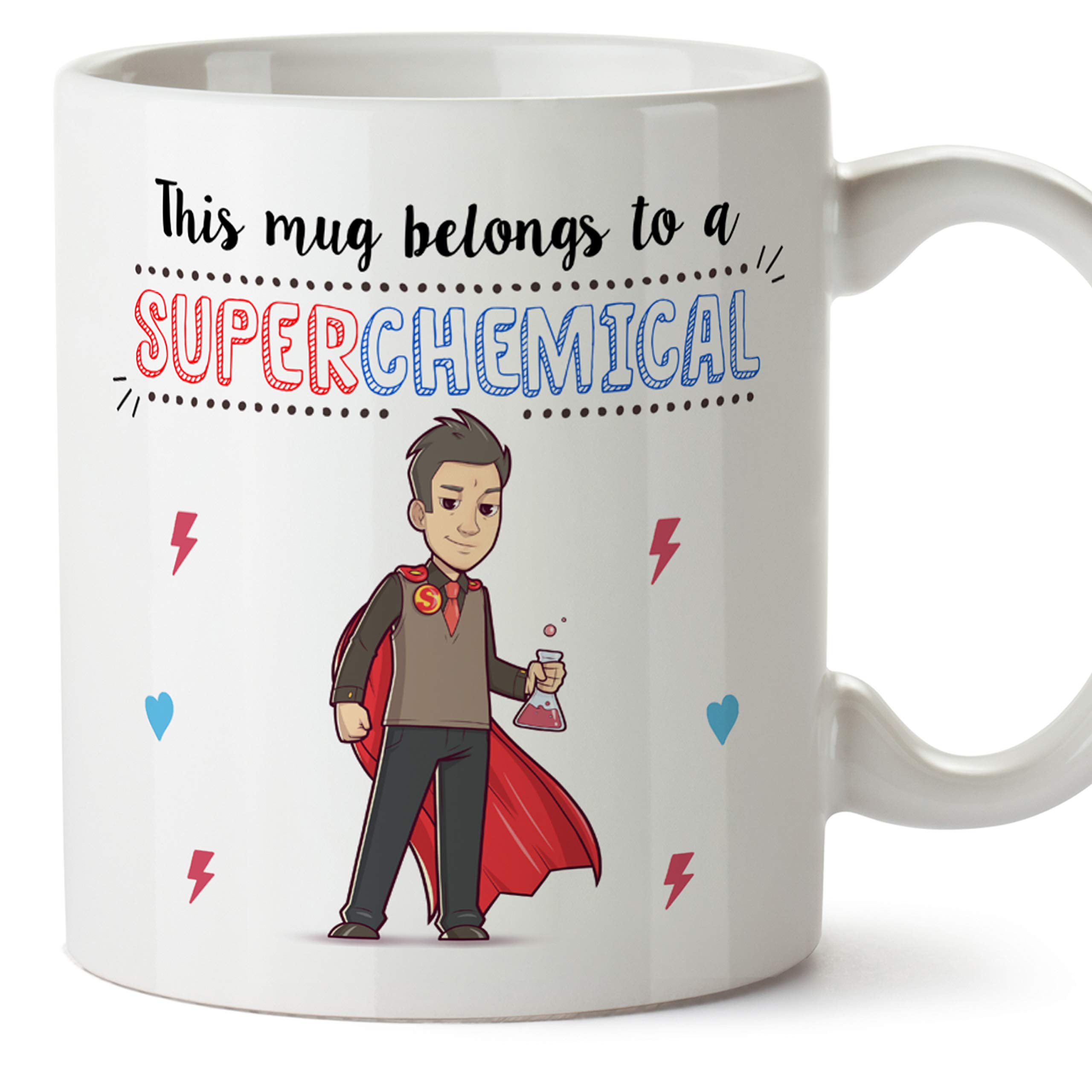 MUGFFINS Chemist Mug - "Super Chemist" - Funny Chemistry Gift/Present - Tea/Coffee Ceramic Cup 11oz