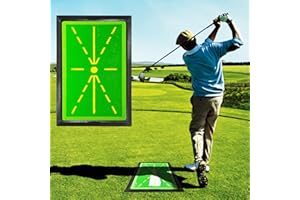 Golf Mat,Golf Chipping Game Mat, 6x6FT Golf Hitting Mat, Sticky Pro Playing Golf Game Practice Mat, Path Visual Feedback Golf