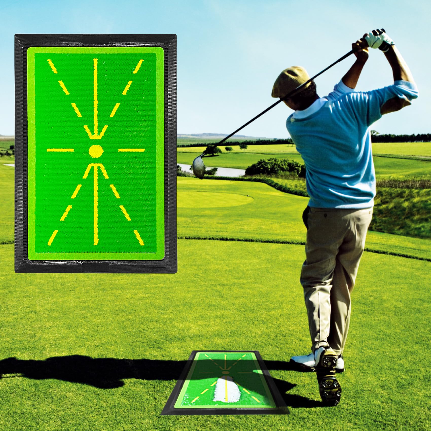 Photo 1 of Golf Hitting Mat with Swing Path Feedback – Non-Slip Training Mat for Indoor/Outdoor Practice – Ideal for Chipping, Driving & Swing Improvement