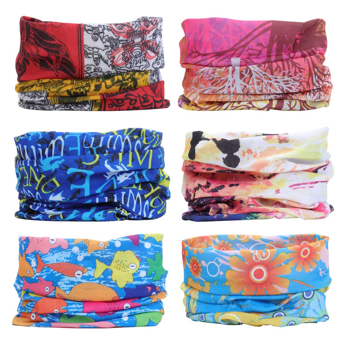 YouGa Headband Bandana - Outdoors Headwear, Scarf Bandanna, Wide Headband, Headwrap Balaclava Tube Mask Multifunctional Headwear (Blue)