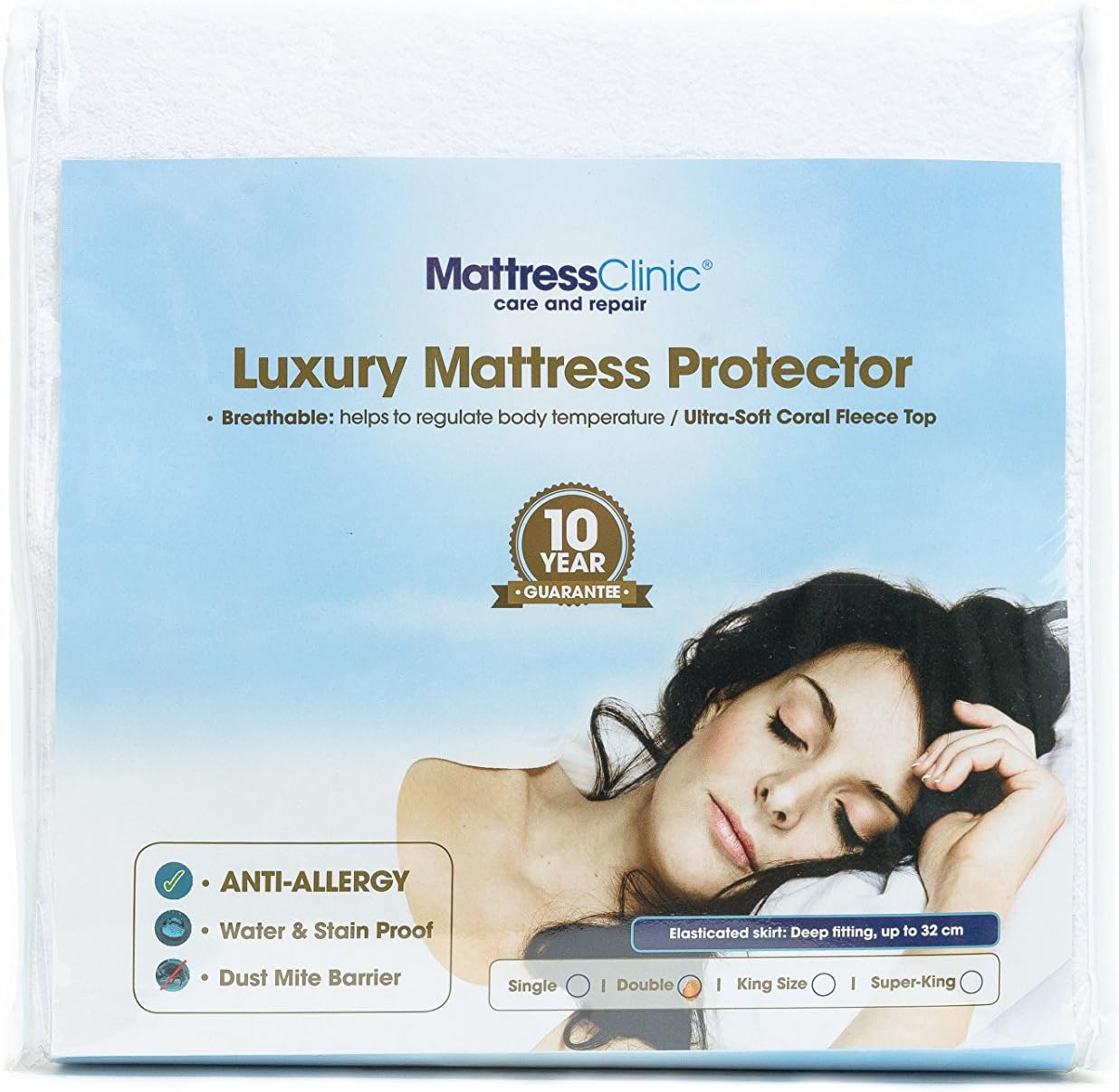 Mattress Clinic Ultra-Soft, Luxury Mattress Protector (Single) | Waterproof, Breathable & Machine Washable, Anti Allergy Mattress Topper