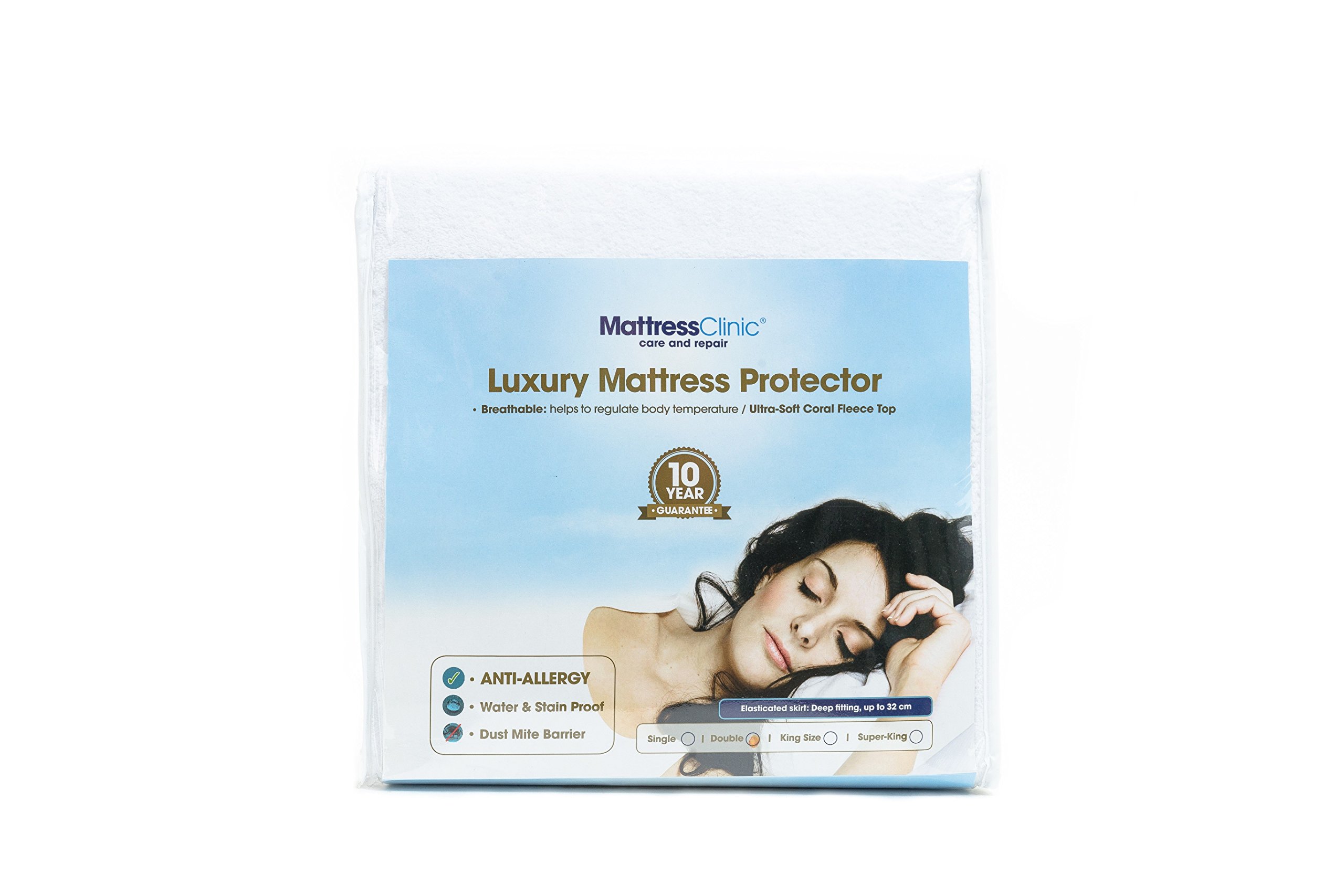 Mattress Clinic Ultra-Soft, Luxury Mattress Protector (Double) | Waterproof, Breathable & Machine Washable, Anti Allergy Topper