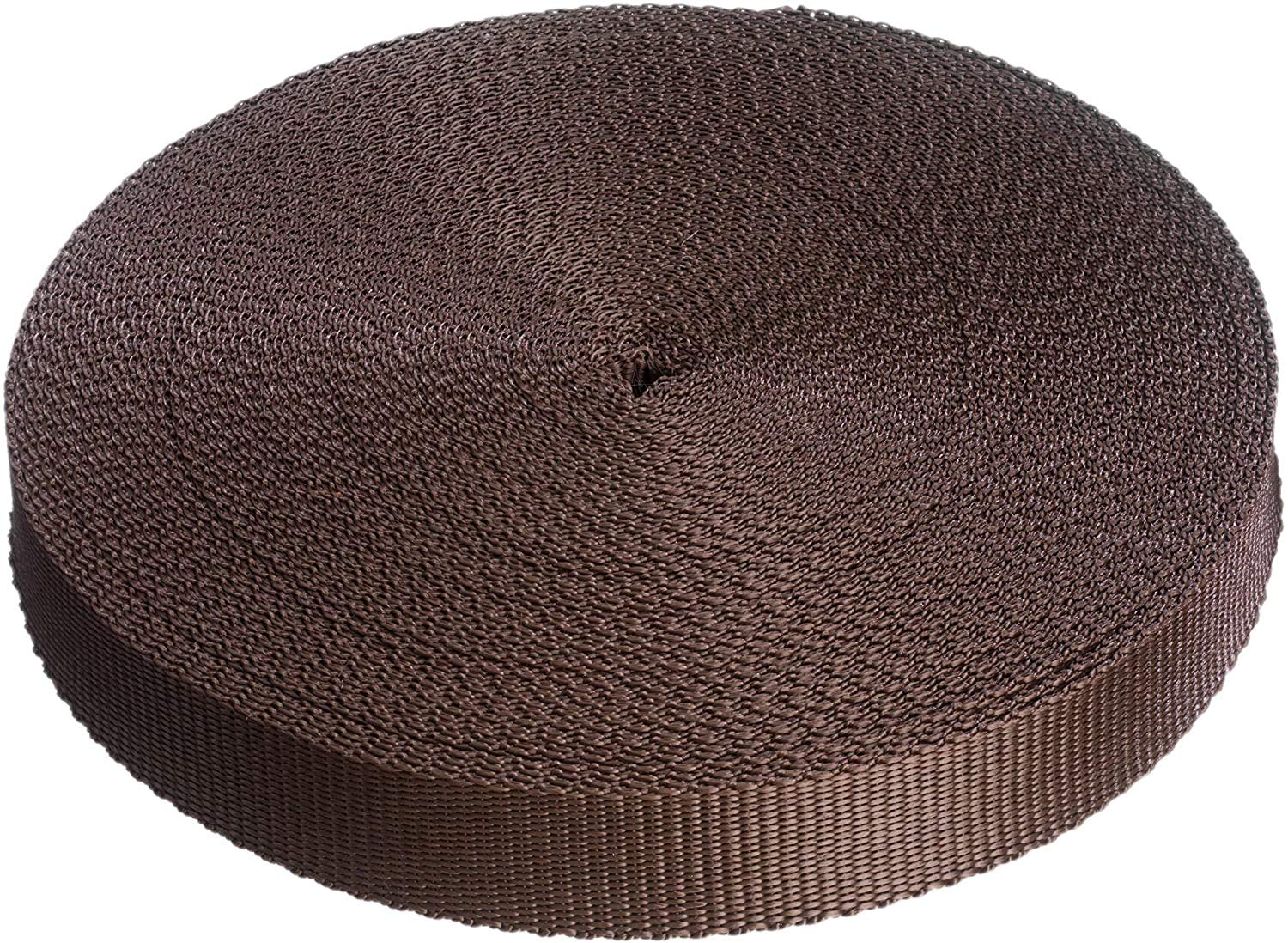 Direct Manufacturing 25mm x 50m Webbing Roll Polypropylene for DIY, Straps, Harnesses, Lashing and more | 970lb / 440kg breaking strain | Made in UK (Brown)