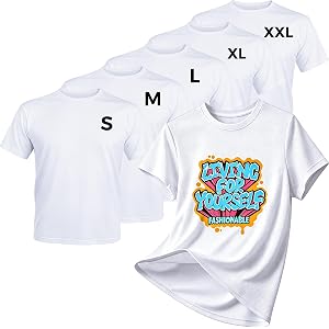 Joyclub Quick Dry Sublimation Shirts Blanks Bulk 5 Pack Unisex S-2XL | Crew neck short sleeves for HTV and activewear project