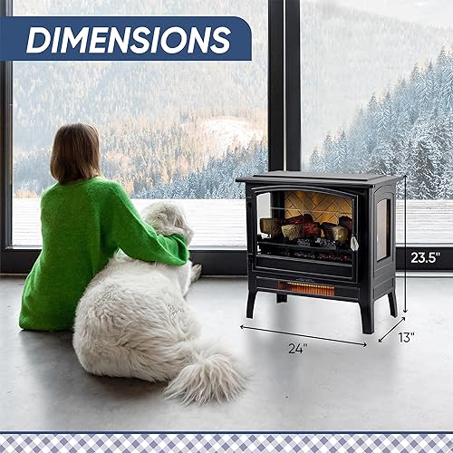 Country Living Infrared Freestanding Electric Fireplace Stove