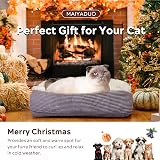 MAIYADUO Self Warming Cat Bed 42x38cm Reversible Plush Bed for Indoor Cats view 8