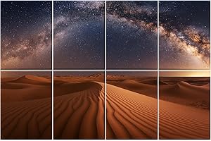 HIRESC 8 Pack Art Acoustic Panels Sound Proof Foam for Walls, 48X32 Inches Decorative Sound Absorbing Panels for Bedroom, Adhesive Included, Desert Stars