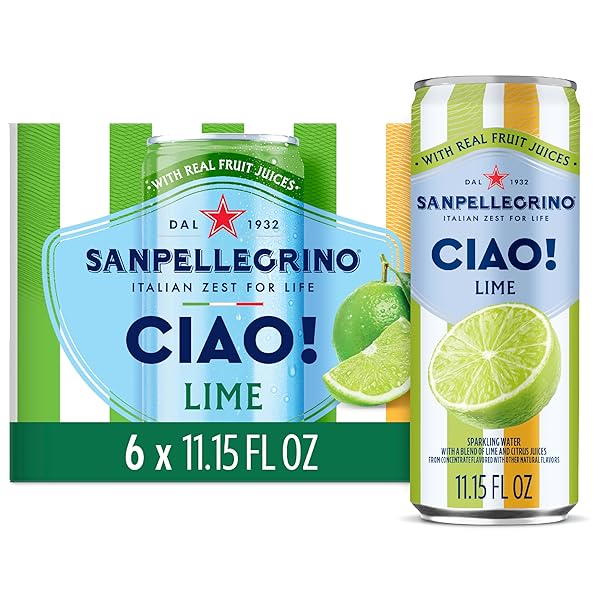 SANPELLEGRINO CIAO! LIME SPARKLING WATER, LOWCAL, 0G ADDED...