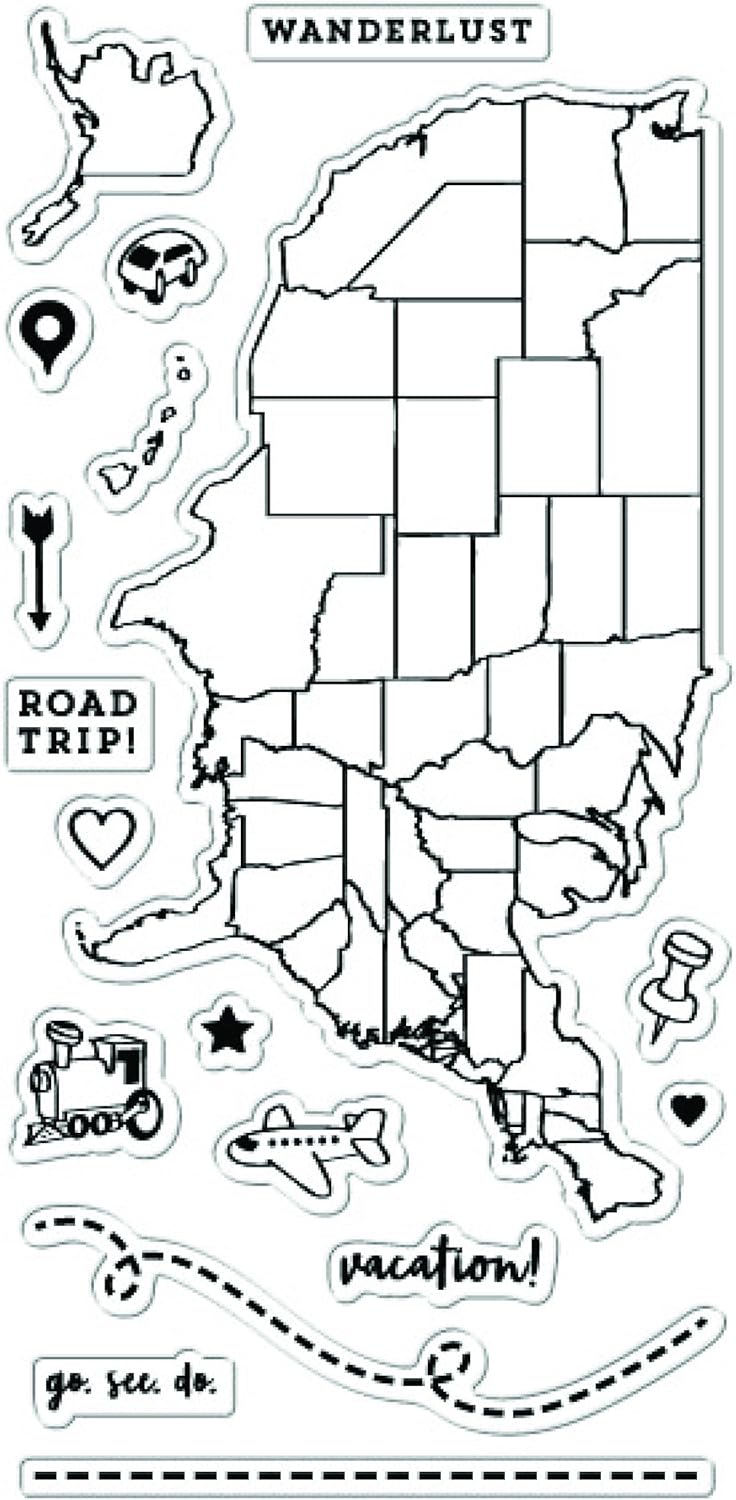 Fiskars 4x8 Inch Clear Stamps- Wanderlust