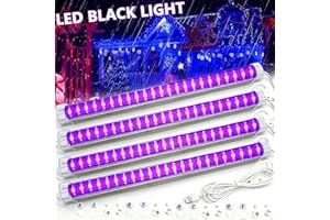 EJ'S SUPER CAR UV LED Blacklight Bar 4-Pack, 40W (10W Each) T5 UV Blacklight Tube Glow in The Dark for Party Supplies, Stage Lighting, Fluorescent Poster, Body Paint, Halloween, Christmas, Festivals Decor