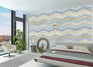 LCGGDB Chevron Wall Stickers Murals,Hand Drawn Pastel Color Paperhanging Wallpaper for Office Livingroom Girls Bedroom Family Wall Decals-118x83 Inch