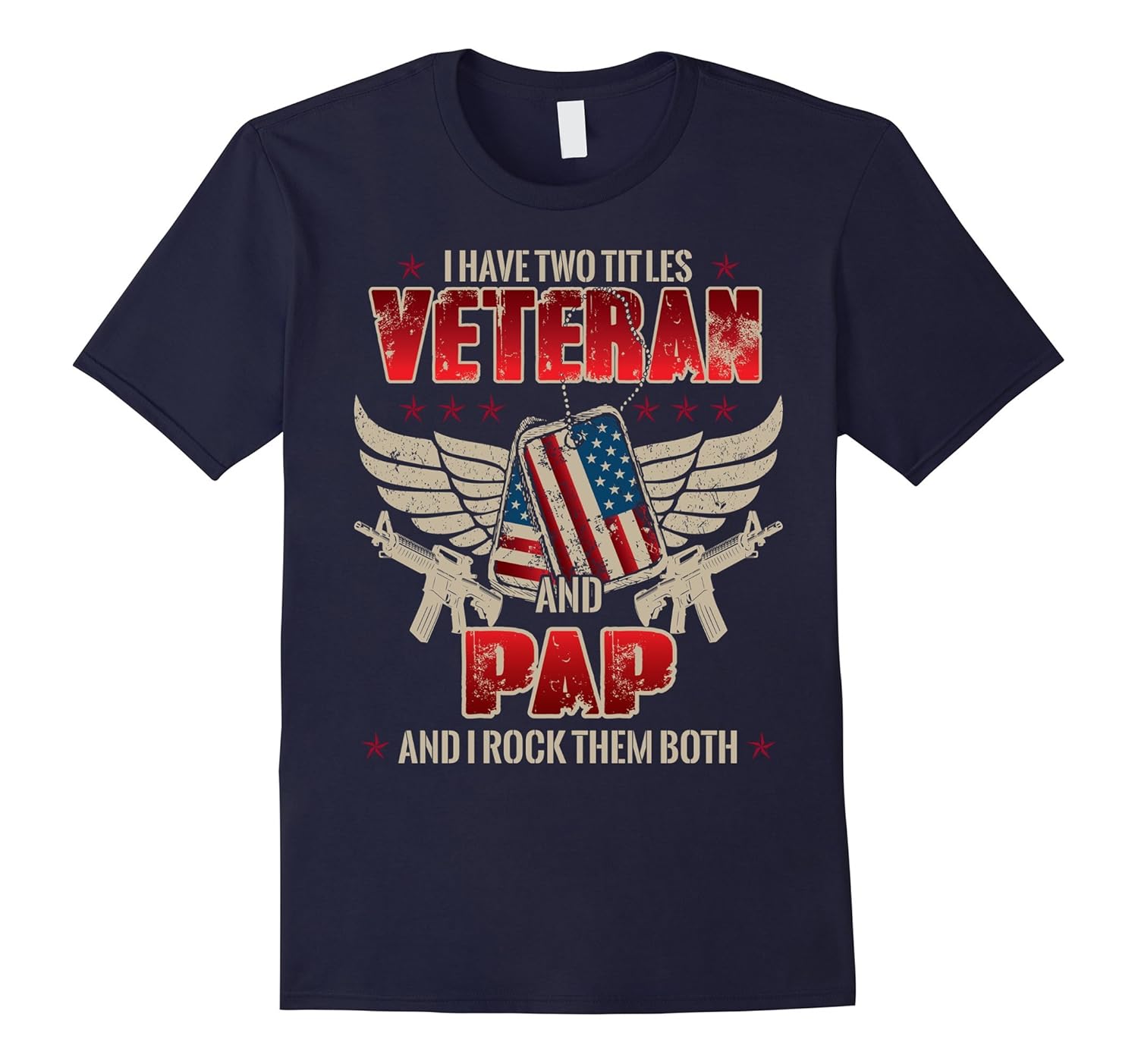 Veteran Grandpa T-Shirt Proud Pap Gift Tees-Rose