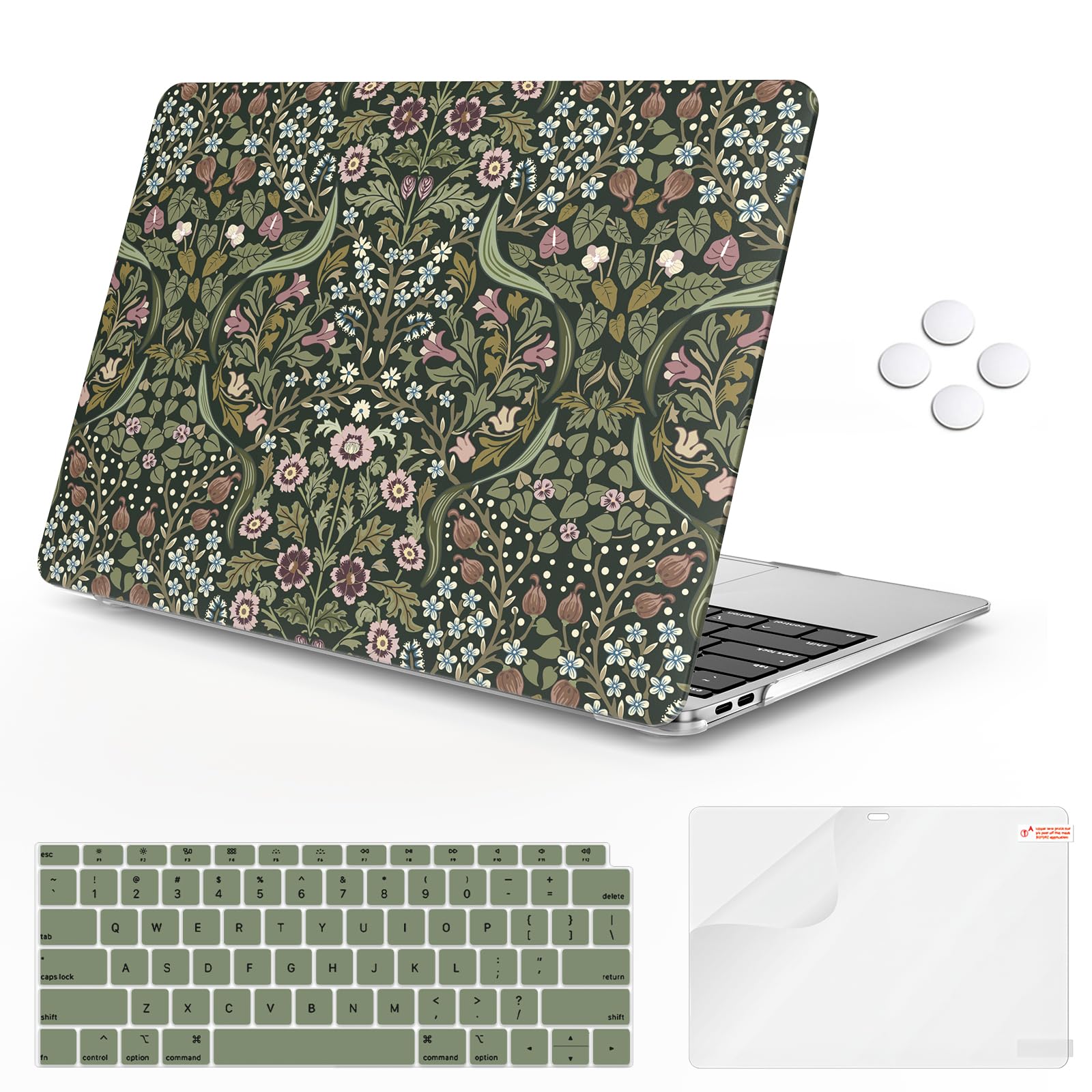 Photo 1 of iCasso Compatible with MacBook Air 13 inch Case 2022 2021 2020-2018 Release A2337 M1 A2179 A1932, Cute Protective Plastic Hard Shell Case+Keyboard Cover for Mac Air 13.3,Flower Vine