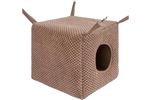 Niteangel Ferret Cozy Swing Hammock - Hanging Beds for Ferrets Rats Chinchilla Sugar Gliders or Other Small Animals (Chocolate)