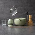 YIBO Matcha Whisk Set With Bowl, Ceramic Matcha Making Kit Includes Bamboo Whisk (Chasen), Holder Stand, Powder Starter Sifte