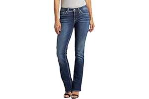 Silver Jeans Co. Women's Suki Mid Rise Curvy Fit Slim Bootcut Jeans