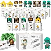 Cinnvoice Bulk Valentines Day Gifts for Friends Small Funny Desk Pets Cute Resin Ornaments Passover Party Favors Adults Positive Emotional Card Box Women Men Office Coworker(50 Set,Owl)