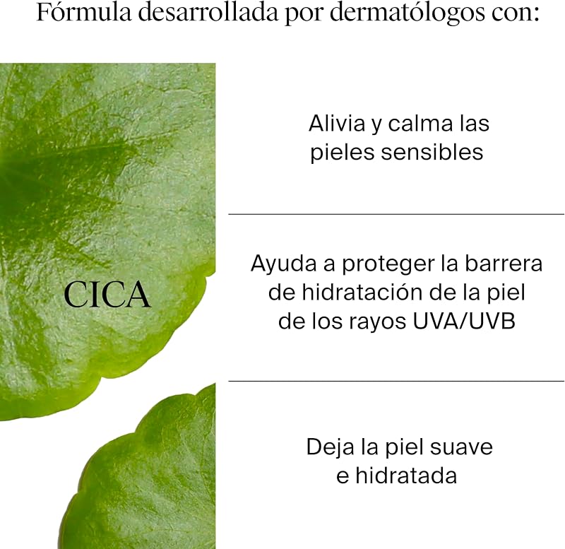 Hidratante Facial Ultra Suave de Uso Diário SPF 30 (100 ml), Protetor Solar de Espectro Largo 30 com CICA, Protetor Solar Facial Leve e Não Comedogénico, Pele Normal a Sensível