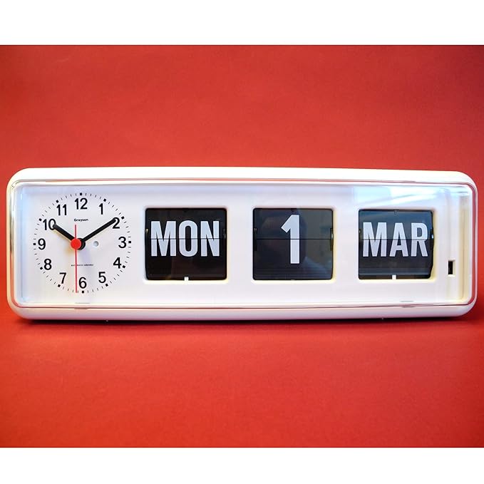 Grayson White Desktop 'Perpetual Calendar' Clock G236A 'Dementia