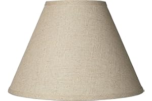 Brentwood Collection Fine Burlap Medium Empire Lamp Shade 6.5inches Top x 15inches Bottom x 10inches High x 10.75inches Slant (Spider) Replacement with Harp and Finial - Springcrest