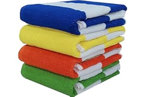 BolBom*S 100% Cotton Luxury Bath Towel Set - Soft & Absorbent Quick-Dry Towels for Bathroom, Spa, Beach or Gym - 30"x60" Large Size - Pack of 4 - Plush & Durable Towels - Machine Washable
