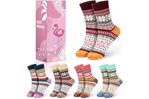Wool Socks for Women, 5 Pairs Winter Socks for Women, Warm Socks for Women, Thermal Socks for Women Gift Socks Women