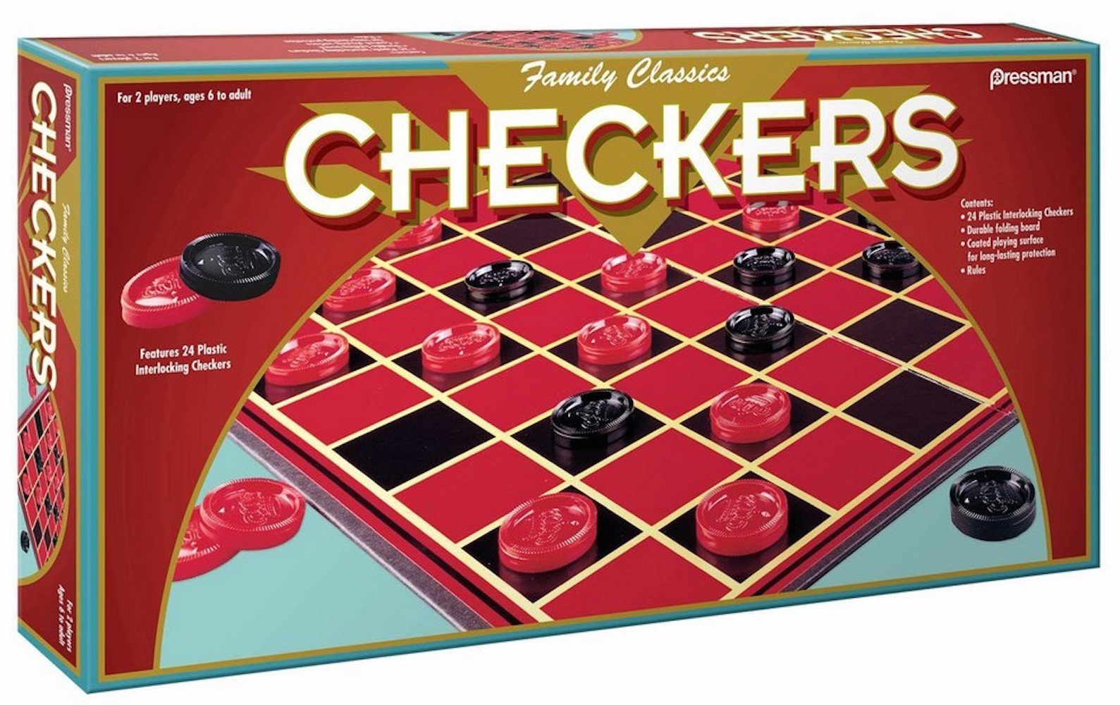 Pressman Family Classics Checkers with Folding Board and