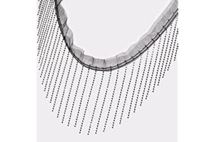 SUYUN WELL 1 Yard Rhinestone Fringer Trim Diamond Ribbon Crystal Tassel Sparkle Jewel Chain for Cloth Sewing Crafts DIY Decoration (Black)