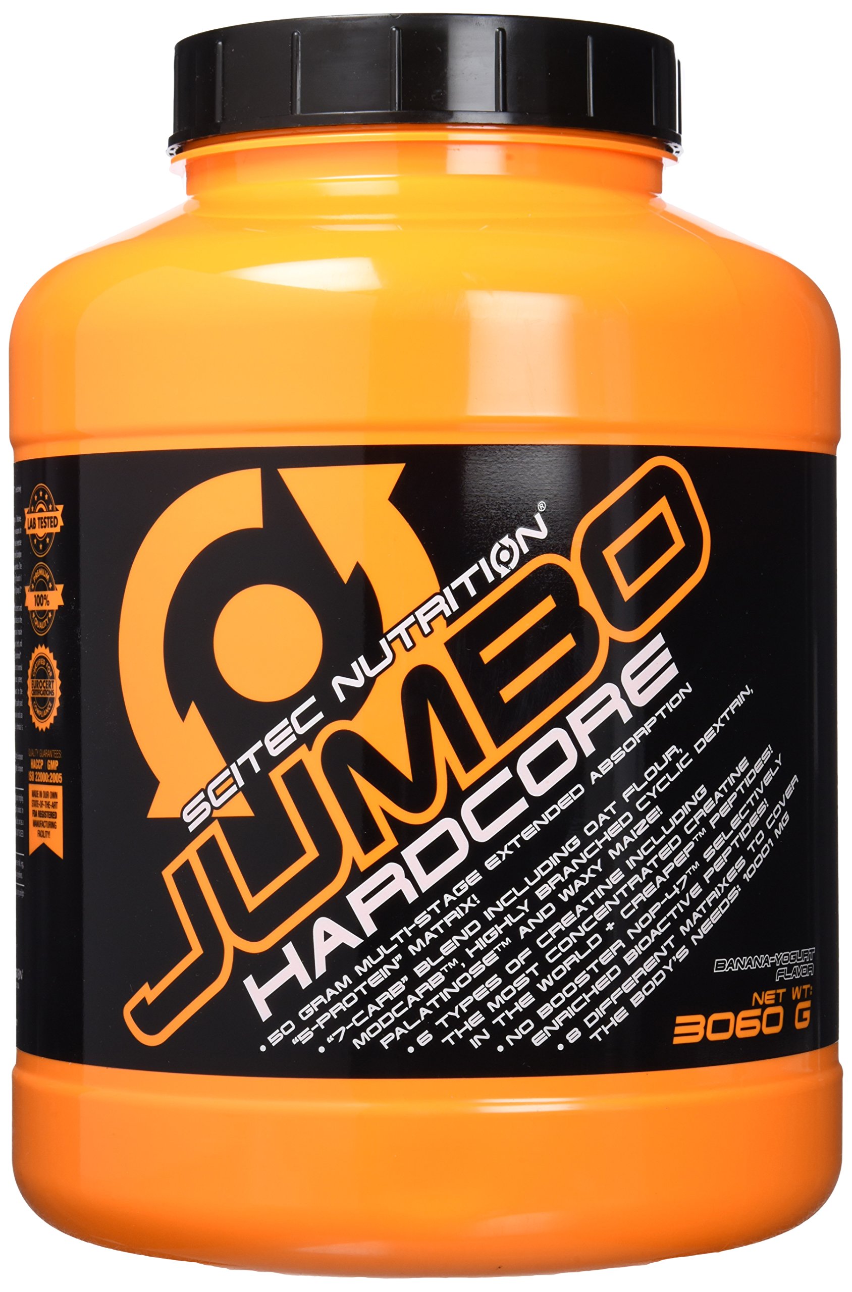Scitec Nutrition Jumbo Hardcore, Protein Drink Powder with 7 carbohydrates, 3060 g, Banana-Yogurt