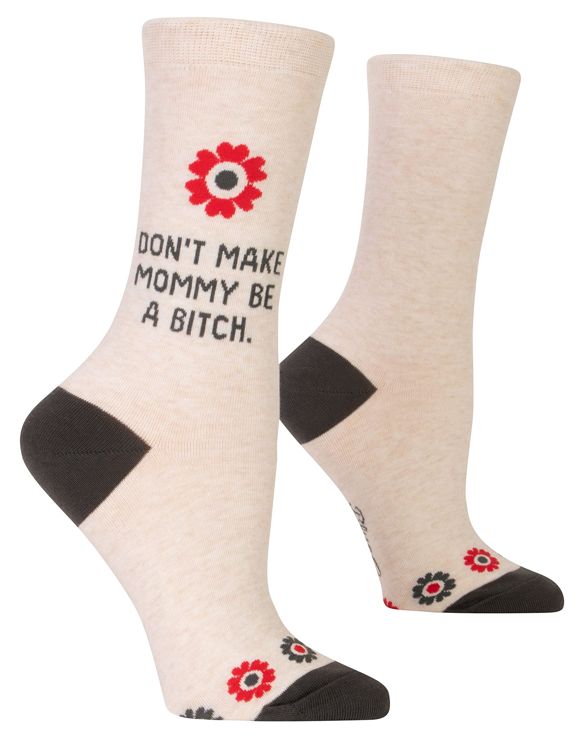 Blue Q Women's Funny Novelty Crazy Crew Socks with