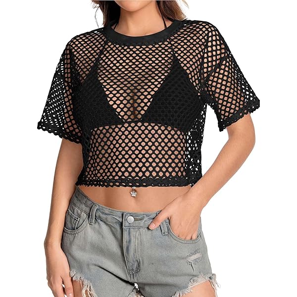 JULYTO Mesh Top Women Long Sleeve Fashion Snake Skin Pattern