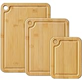 Totally Bamboo Cutting Boards for Kitchen with Juice Groove, Set of 3 – Bamboo Wood Cutting Board Set in Small, Medium & Large Sizes