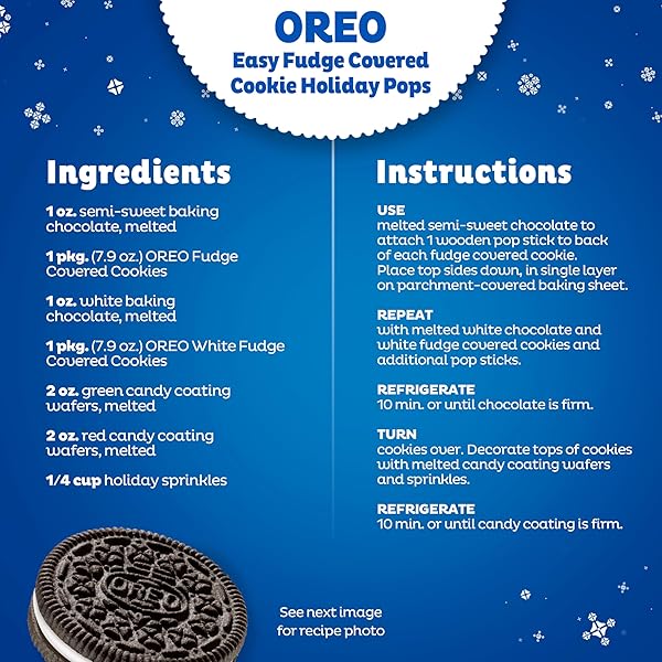 OREO WHITE FUDGE COVERED CHOCOLATE SANDWICH COOKIES, LIMITED EDITION HOLIDAY COOKIES, 8.5 OZ