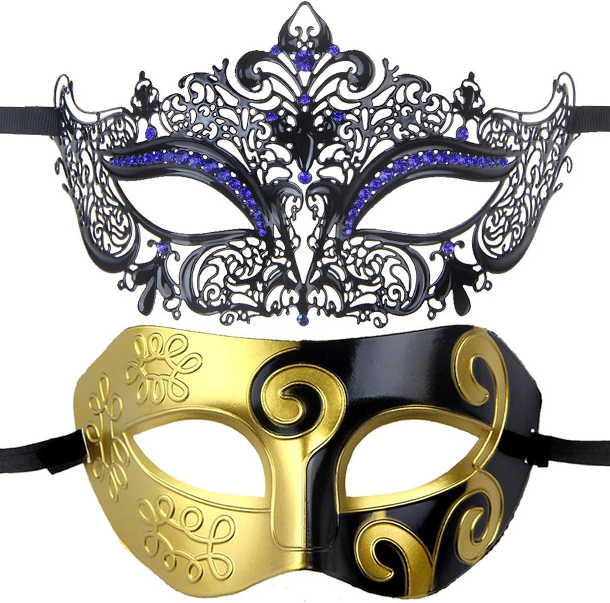 Couples Pair Half Masquerade Ball Masks Set Party
