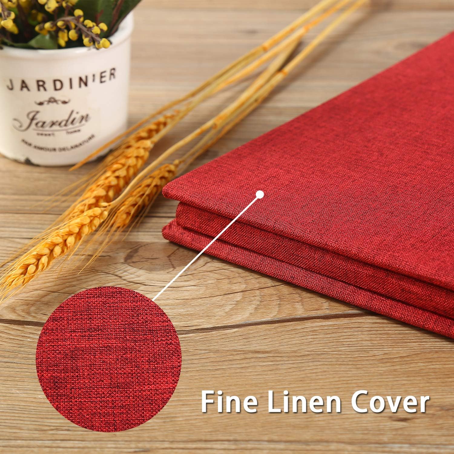 Yopih Self Adhesive Photo Album 28x27cm Fits 10x15 8x13 13x18 15x20 20x25 cm Photo Scrapbook with Window 40 Pages Linen Cover with A Metallic Pen DIY Memory Book for Baby Wedding Family Red - Image 4