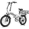 ACTBEST Electric Bike for Adults Peak 1000W,55Miles 28Mph Top Speed, 20" Fat Tire Folding Electric Bicycle, 48V 10.4Ah Removable Battery Ebike with 35 Speed and Front Suspension,Speedy