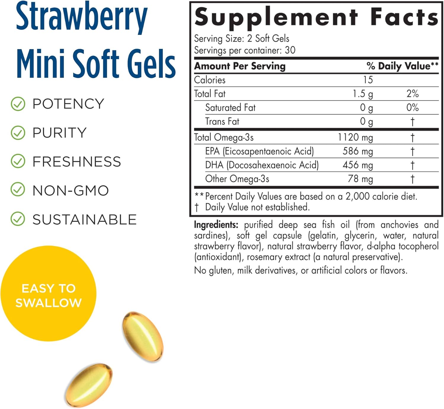 Nordic Naturals Ultimate Omega 2X Teen, Strawberry - 60 Mini Soft Gels - 1120 mg Total Omega-3s with EPA & DHA - Brain Health, Positive Mood, Social Development, Learning - Non-GMO - 30 Servings: Health & Personal Care