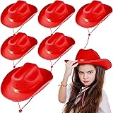 Hercicy 6 Pcs Kids Cowboy Hat Cowgirl Western Hat
